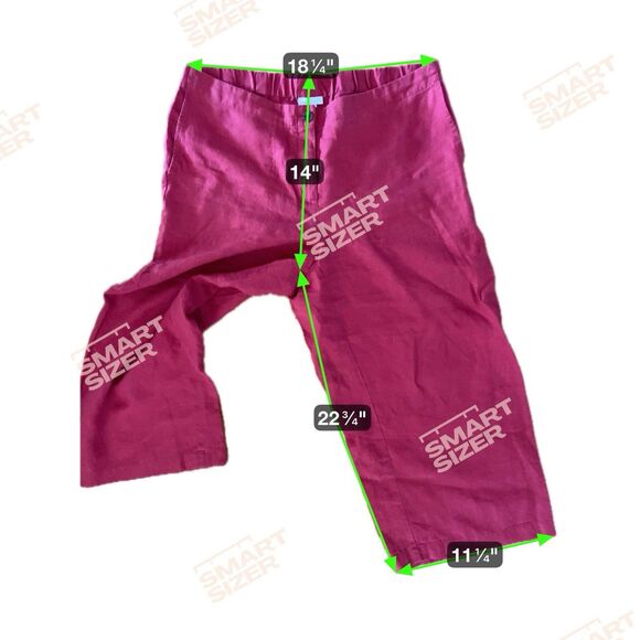 J Jill 100% Linen Wide Leg Pull On Crop Pants Size XL Nantucket Red Lagonlook - Picture 8 of 9